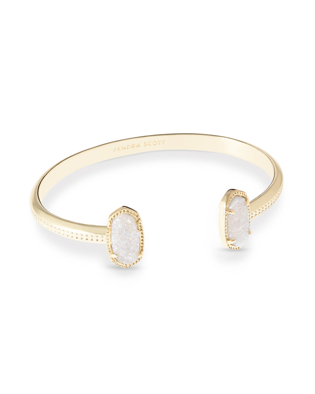 ELTON CUFF BRACELET, GOLD IRIDESCENT DRUSY