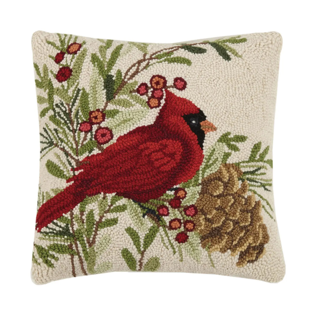 WINTER CARDINAL HOOK PILLOW