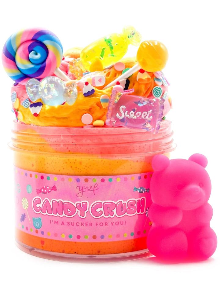 Candy-themed product with a pink bear figure on a white background