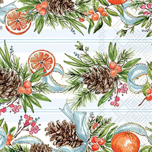 PINECONES AND RIBBONS GUEST TOWEL