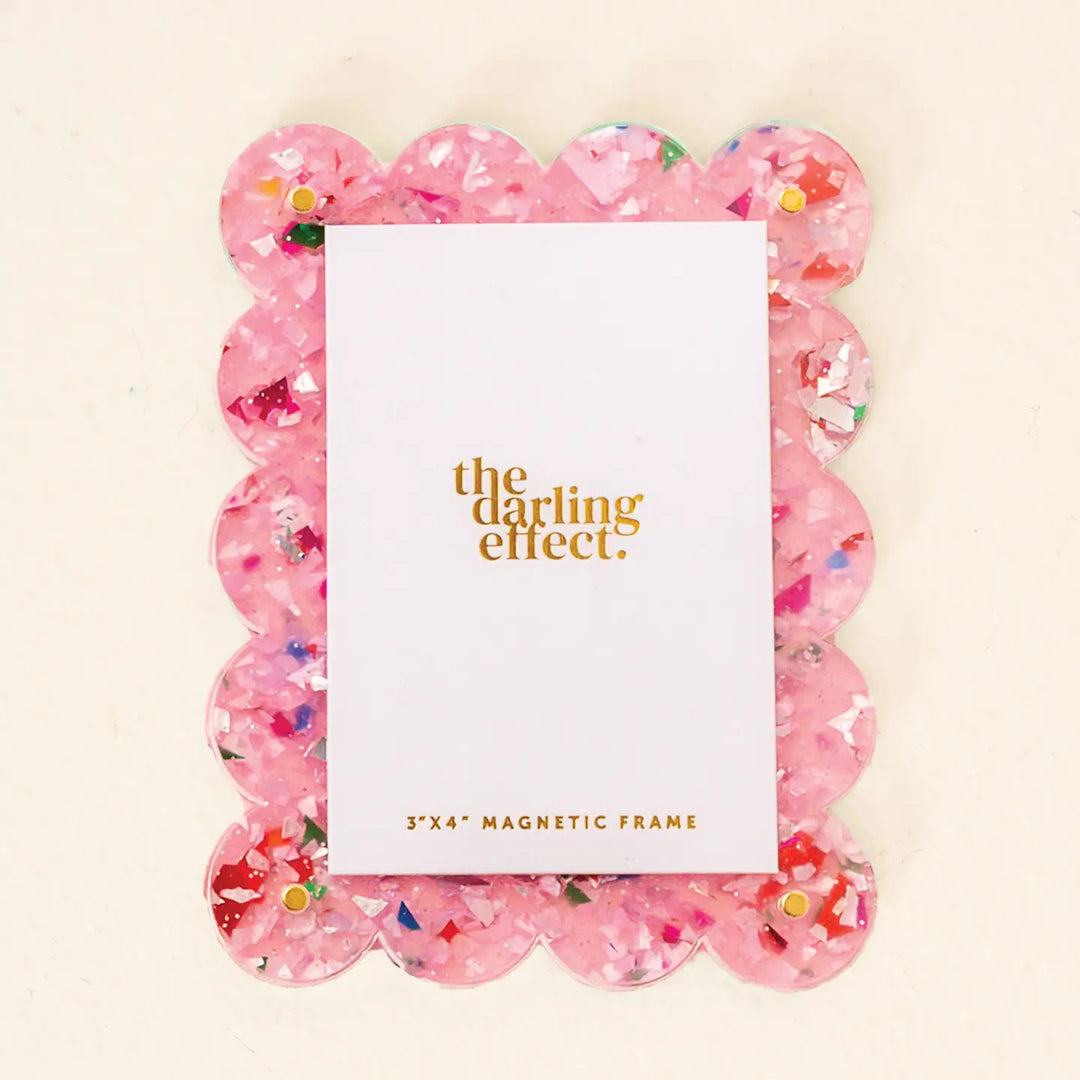 PINK CONFETTI MINI ACRYLIC MAGNETIC PICTURE FRAME