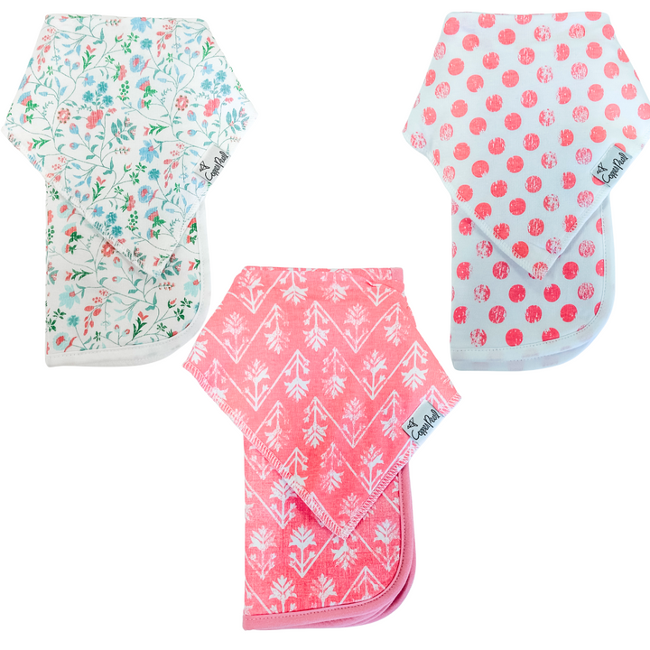 CLAIRE BANDANA BIB + BURP CLOTH SET