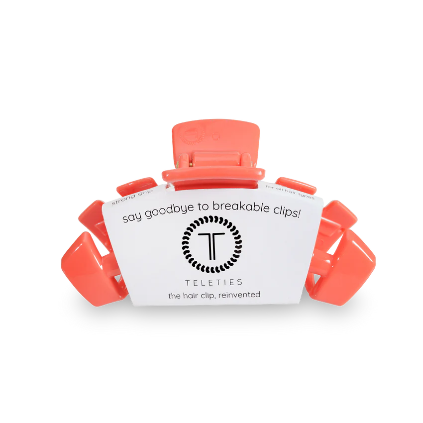 TELETIES MEDIUM HAIR CLIP CORAL