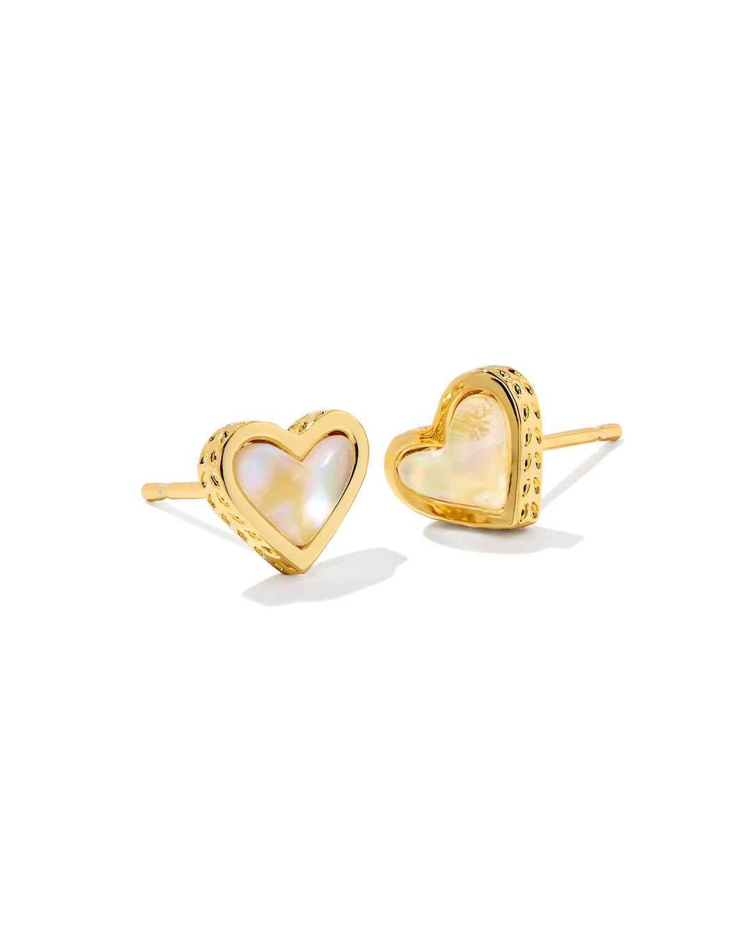 FRAMED ARI STUD EARRINGS, GOLD IRIDESCENT ABALONE