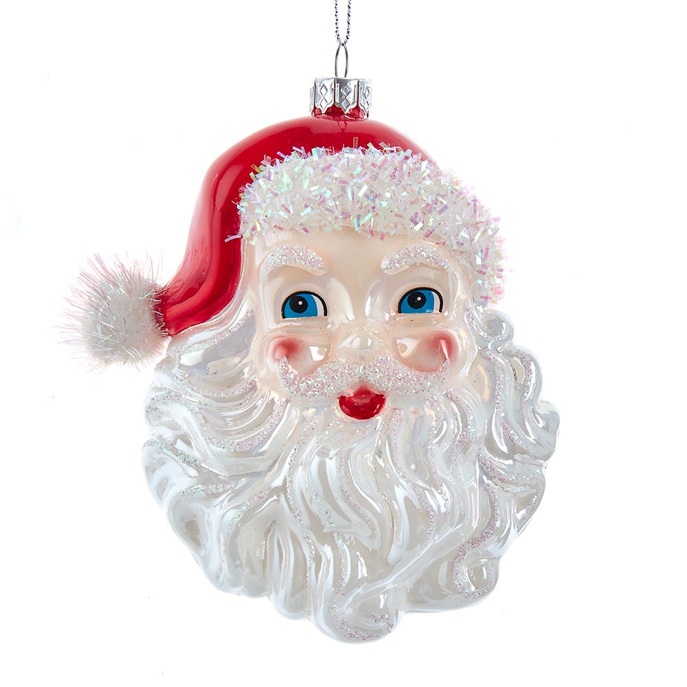 RED & WHITE SANTA HEAD ORNAMENT