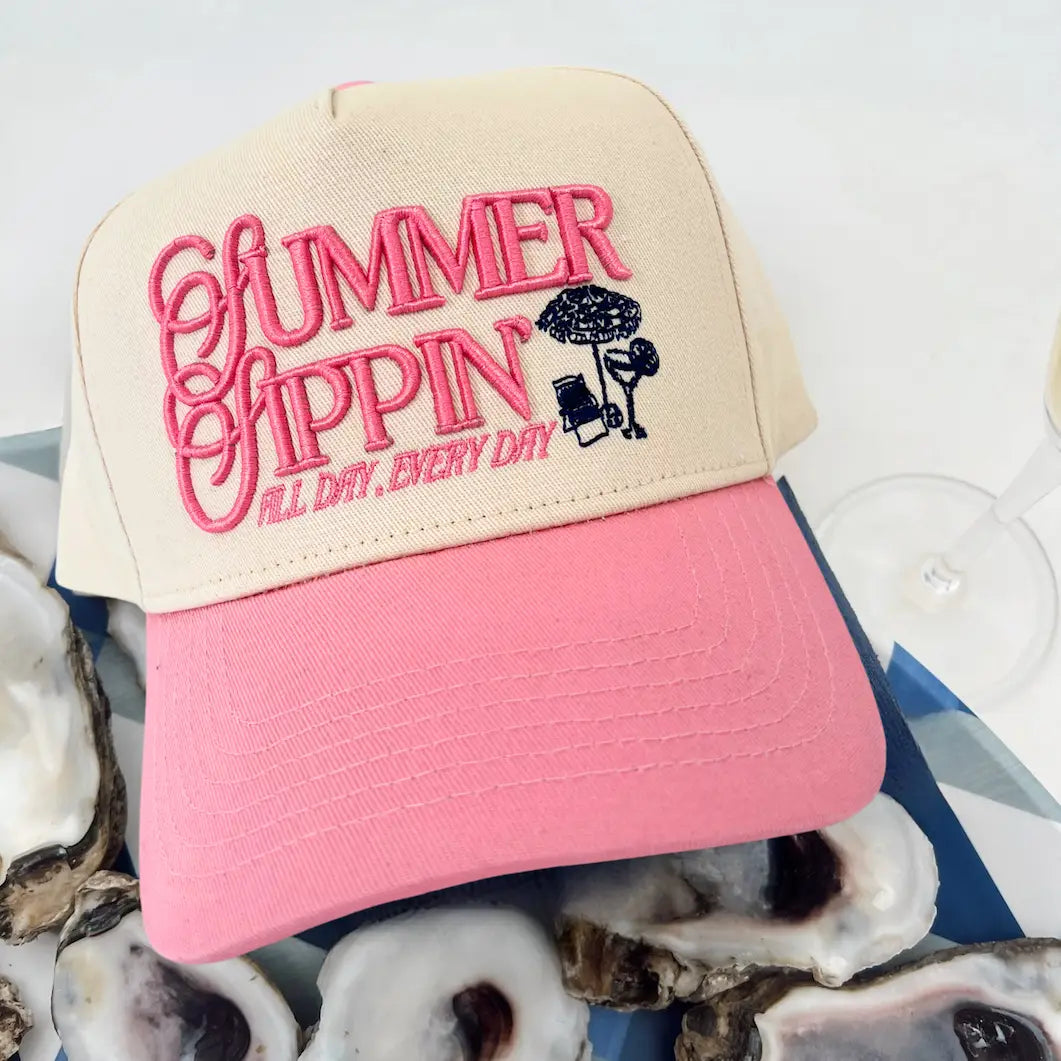SUMMER SIPPIN' PINK HAT
