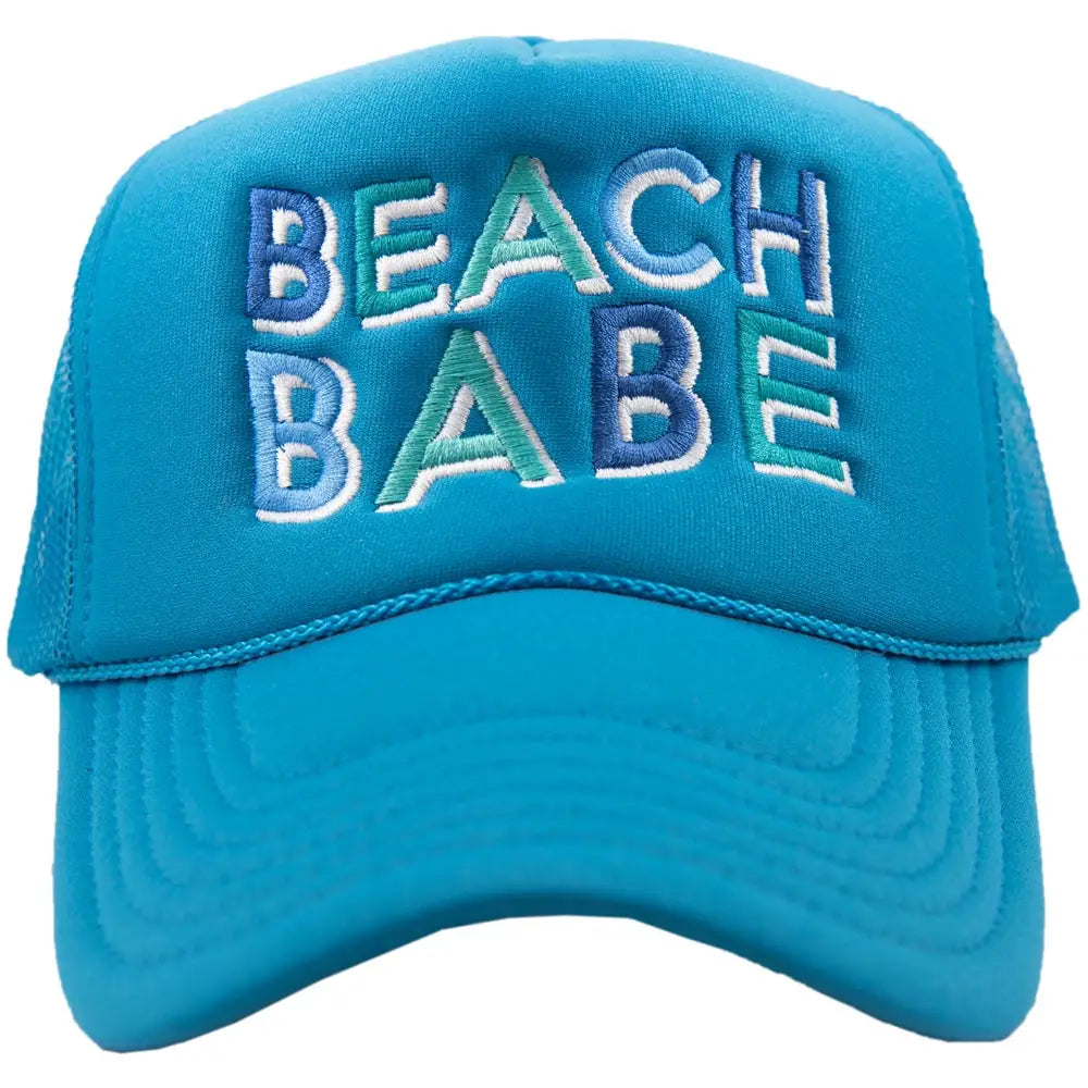 BLUE BEACH BABE FOAM TRUCKER HAT