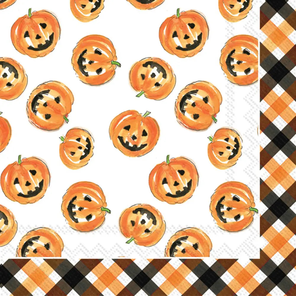 PUMPKIN FACES COCKTAIL NAPKIN