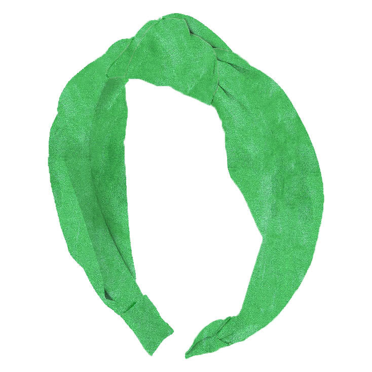 kelly green top knot headband