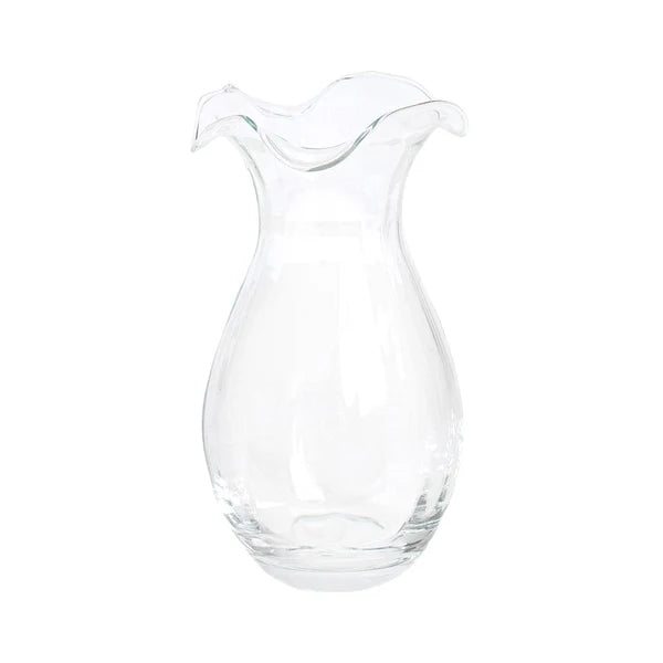 HIBISCUS GLASS CLEAR VERTICAL FLUTED SMALL VASE