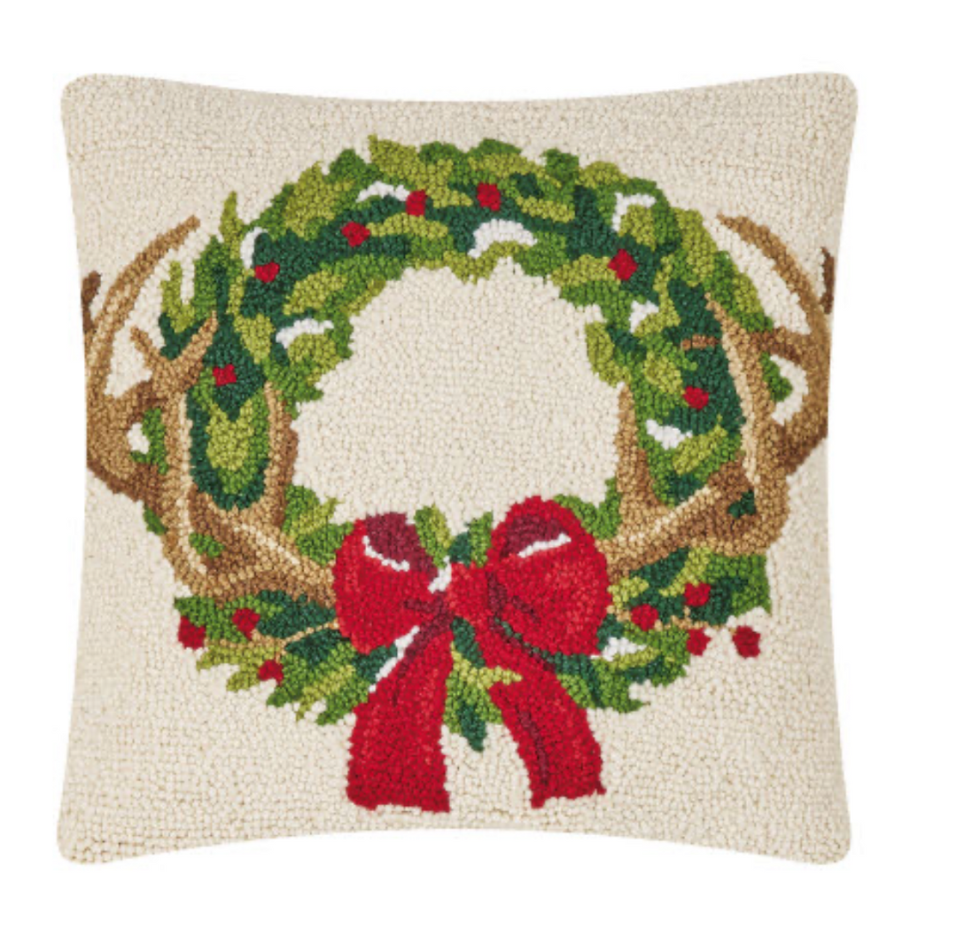 HOLIDAY IN THE WOODS WREATH HOOK PILLOW