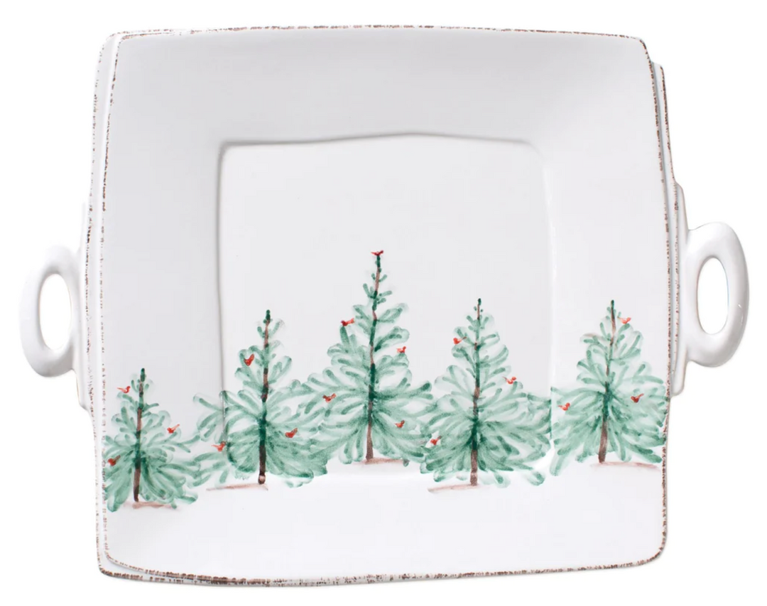 LASTRA HOLIDAY HANDLED SQUARE PLATTER