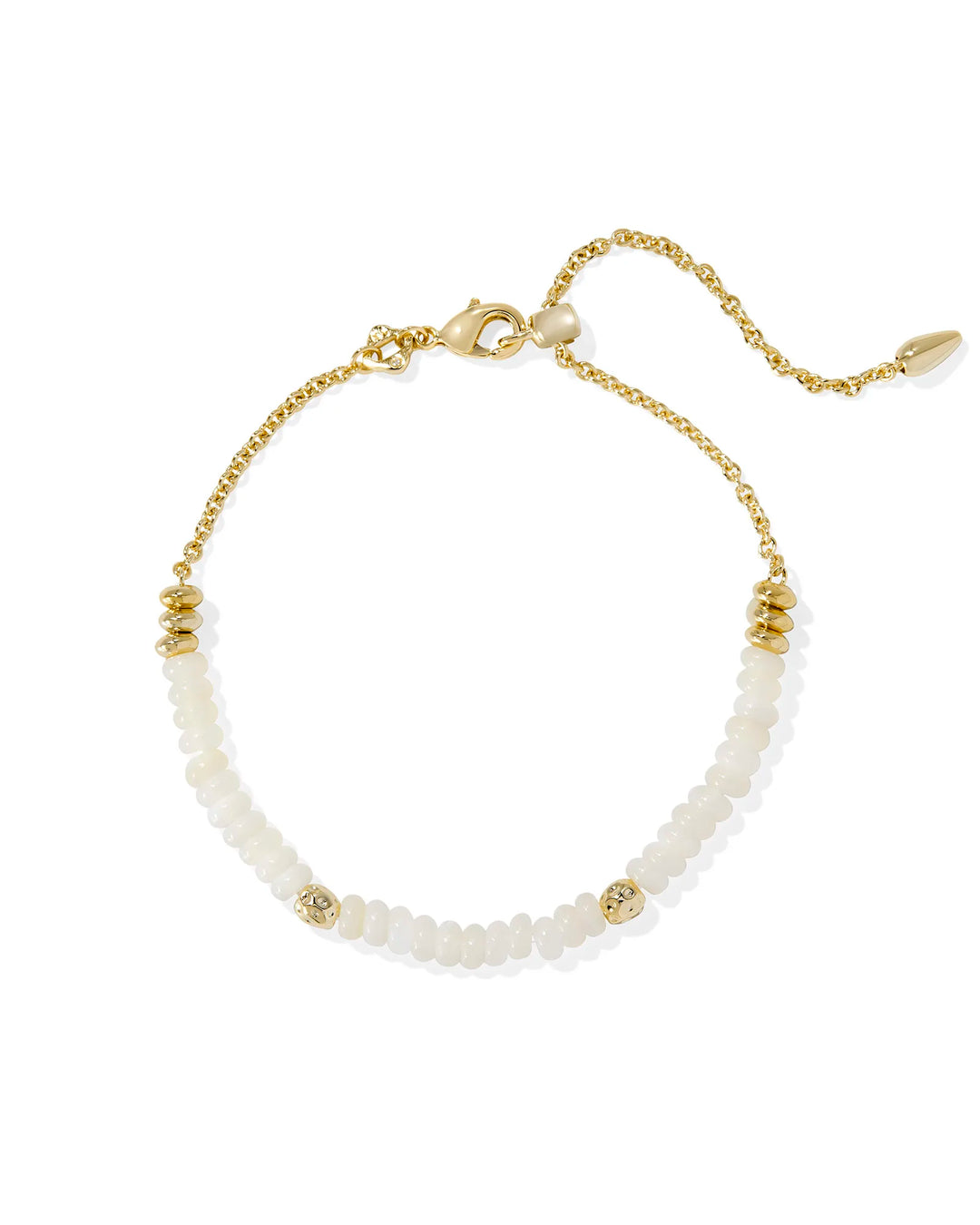 DELIAH DELICATE CHAIN BRACELET, GOLD IVORY MOTHER OF PEARL