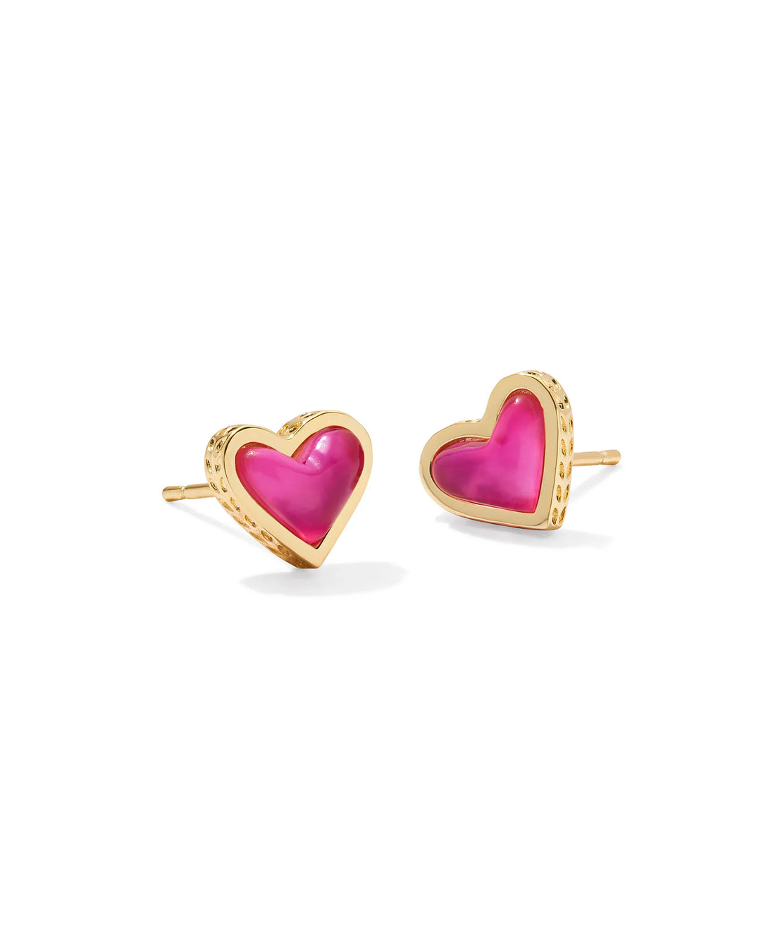 FRAMED ARI STUD EARRINGS, GOLD AZALEA ILLUSION