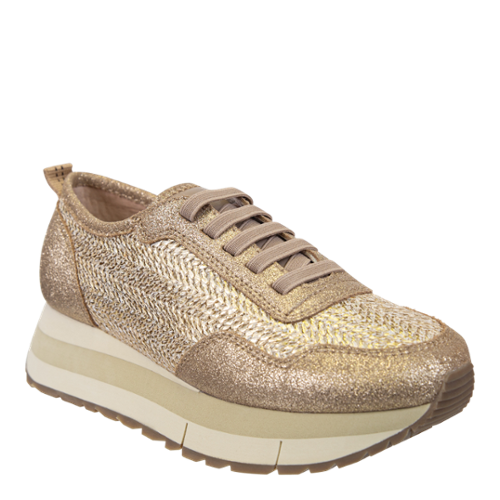 KINETIC GOLD RAFFIA SNEAKER