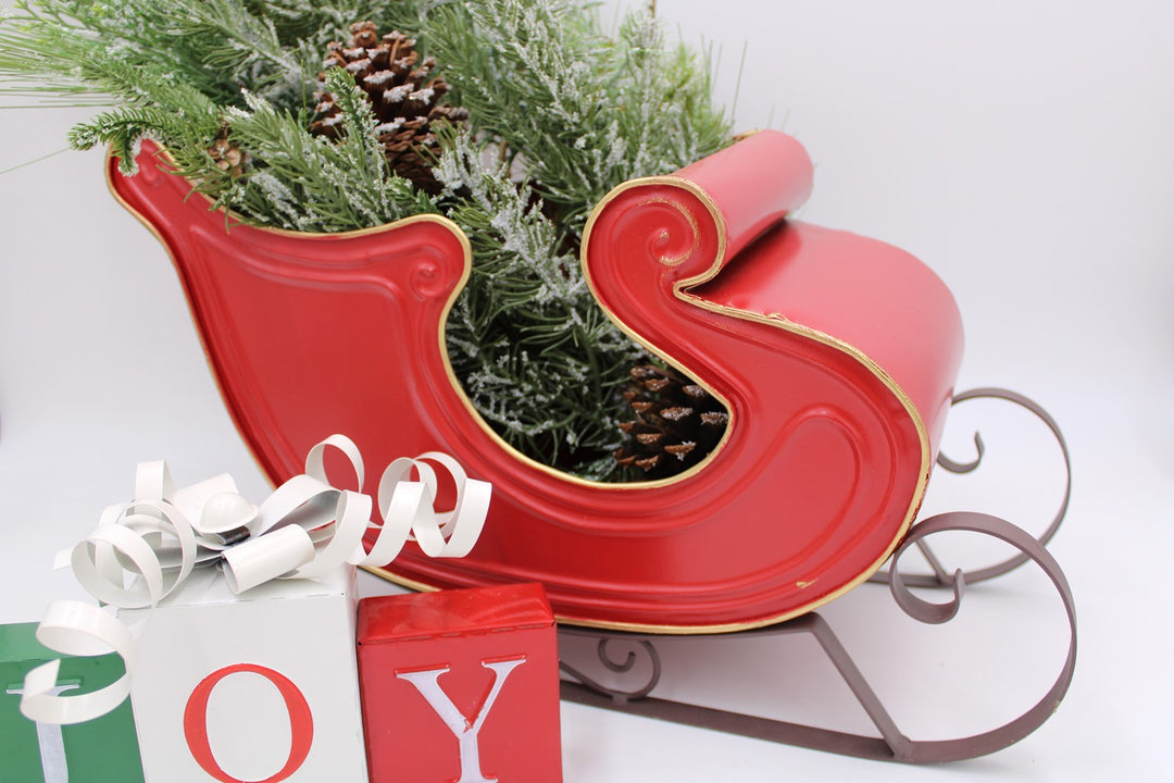 RED METAL SLEIGH