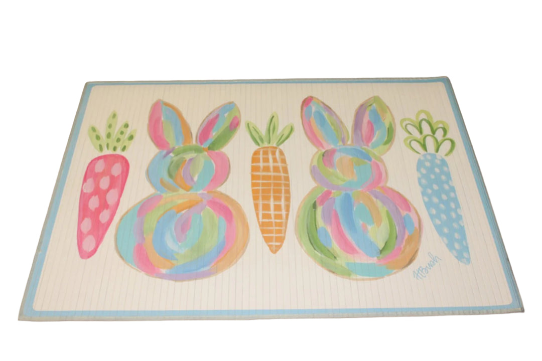 BRIGHT BUNNIES & CARROTS BAMBOO MAT