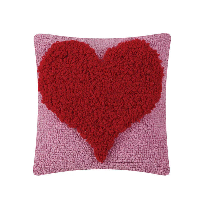 LOOPED HEART HOOK PILLOW