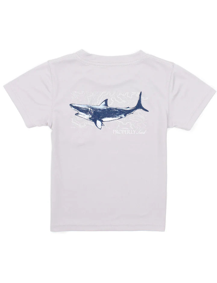 TOPO SHARK ICE GREY PERFORMANCE TEE