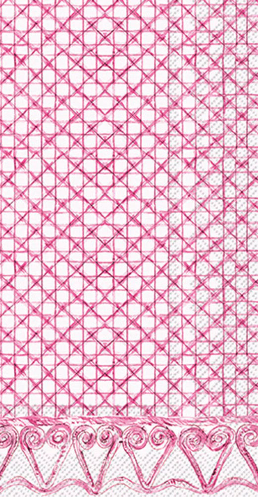 PINK BOTANICAL CANE GUEST TOWEL