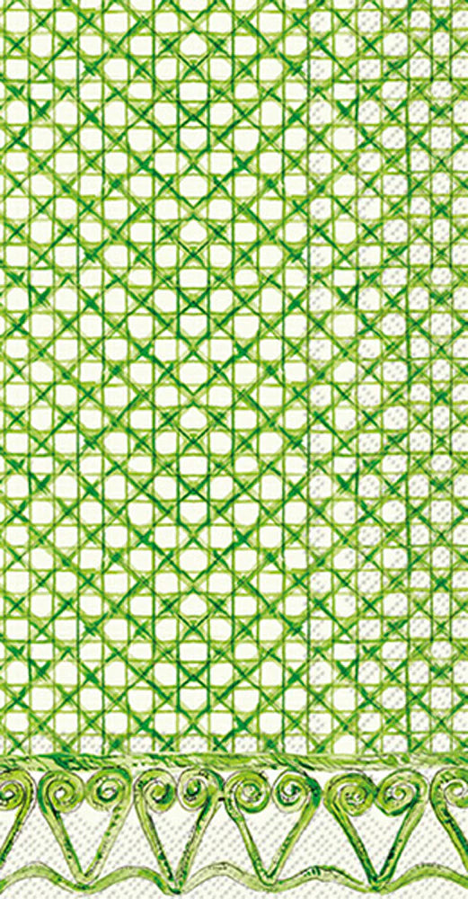 GREEN BOTANICAL CANE GUEST TOWEL