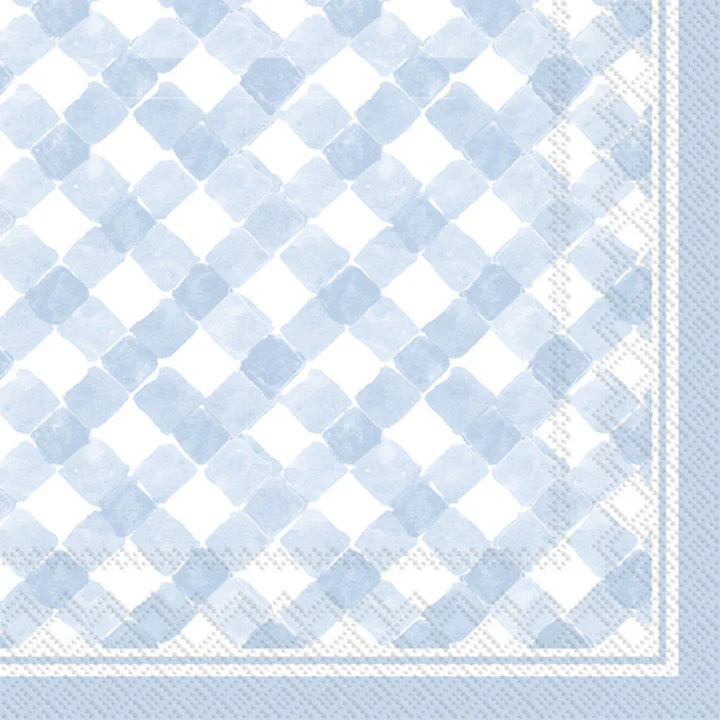 BLUE GINGHAM COCKTAIL NAPKIN