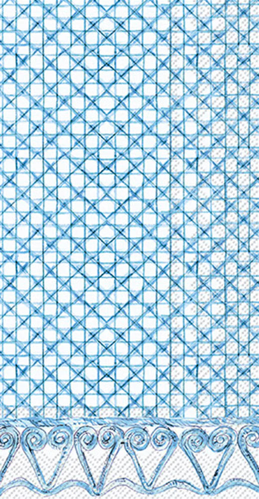 BLUE BOTANICAL CANE GUEST TOWEL