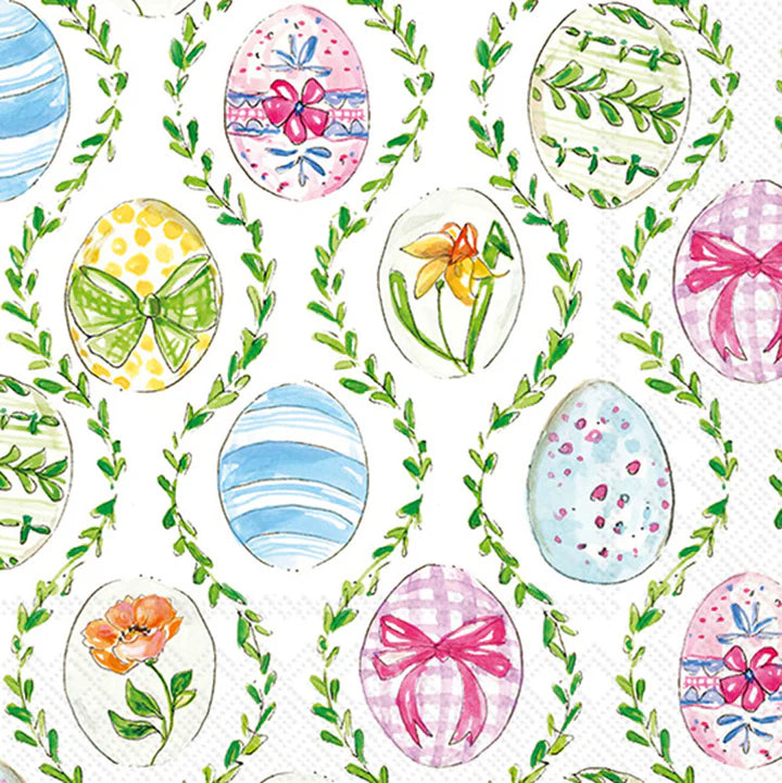 EASTER BUNNIES EGGS COCKTAIL NAPKIN