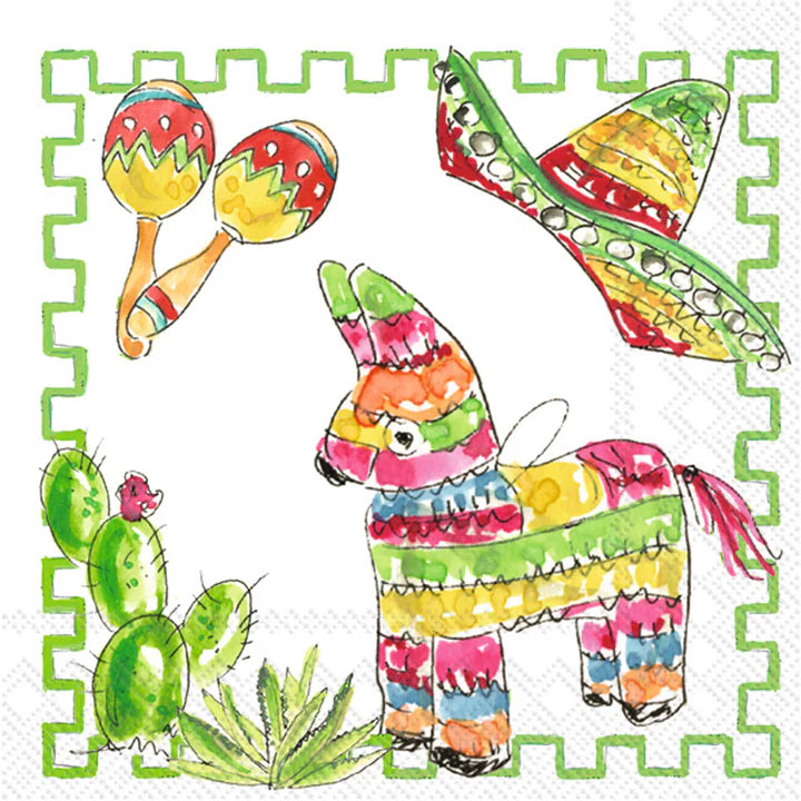 FIESTA PATTERN COCKTAIL NAPKIN