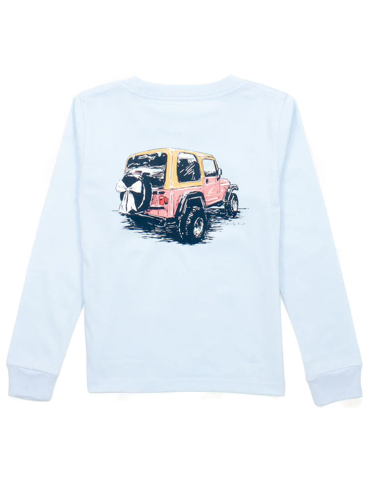 PINK ADVENTURE GIRLS LONG SLEEVE PERIWINKLE TEE