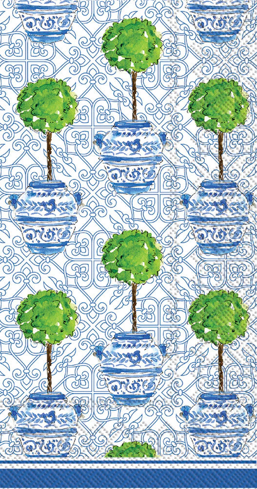 BLUE TOPIARY GUEST TOWEL