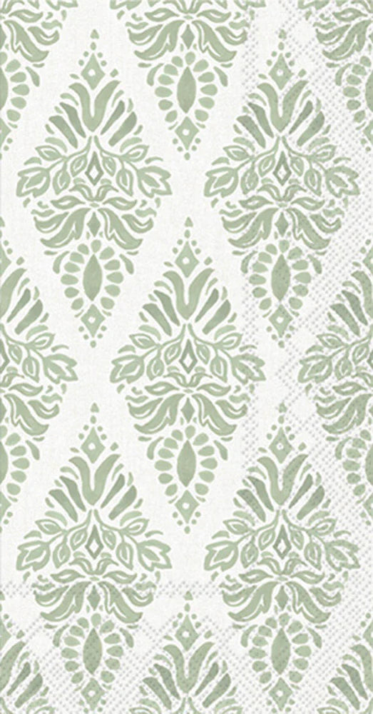 GREEN SOFT PETALS GUEST TOWEL