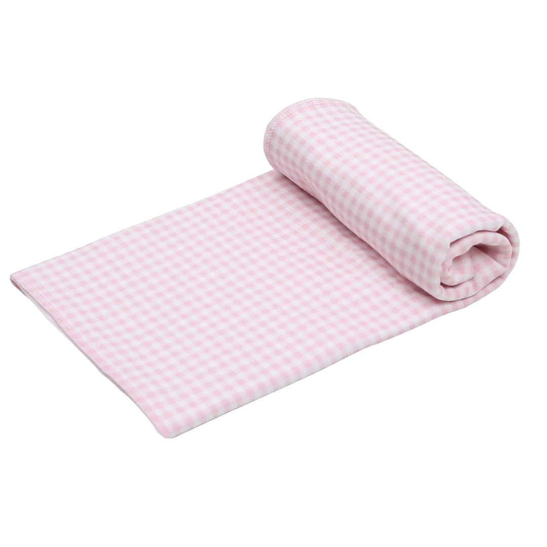 PINK MINI CHECK SWADDLE BLANKET