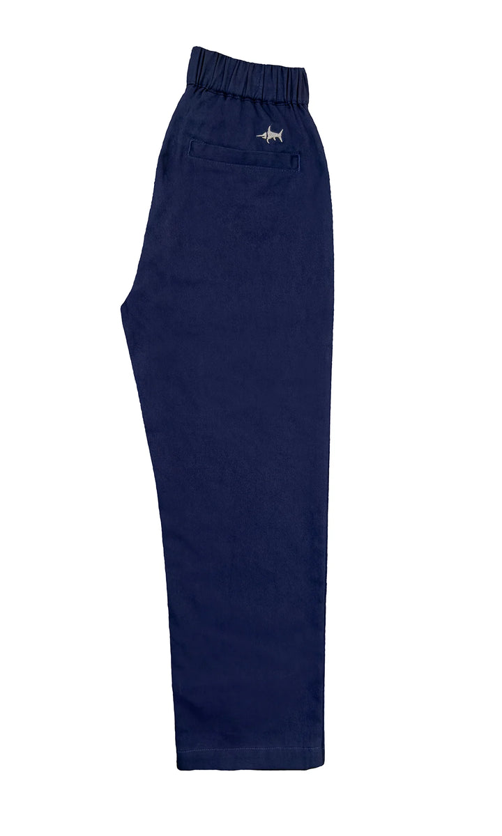 NAVY NAPLES ELASTIC WAIST PANTS