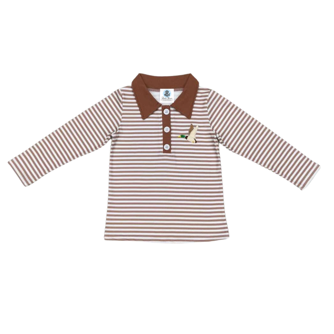 POCKET MALLARD STRIPED COLLARED SHIRT
