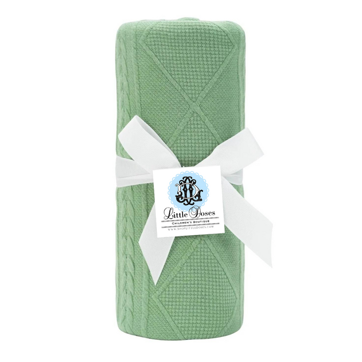 SAGE GREEN KNIT BLANKET