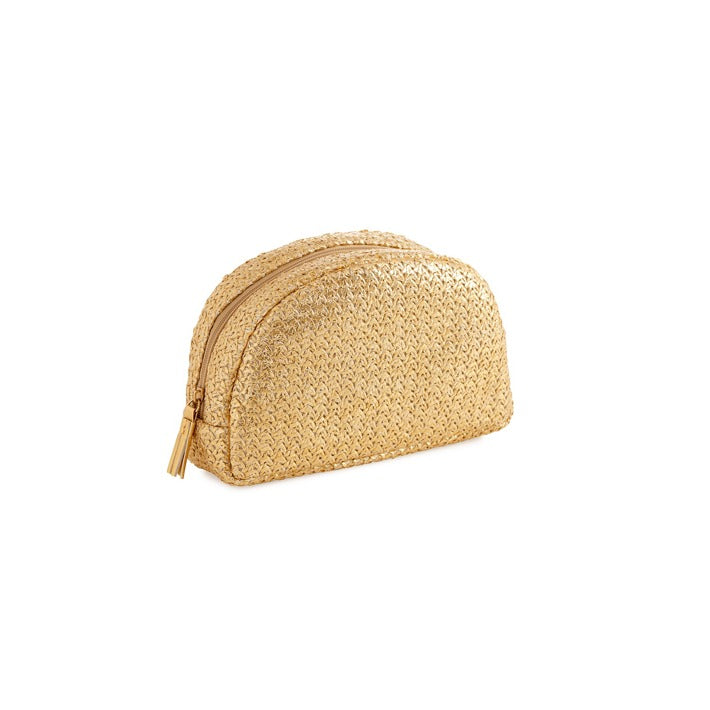 GOLD ADORA HALF MOON ZIP POUCH