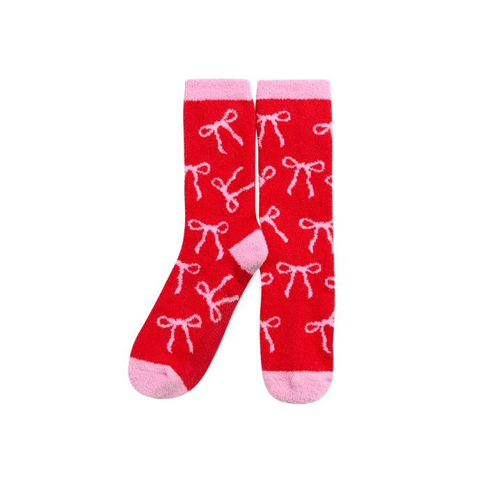 RED BOW SOCKS