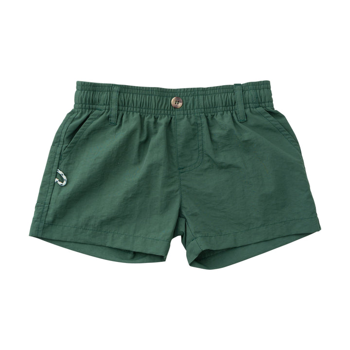 Green shorts on a white background