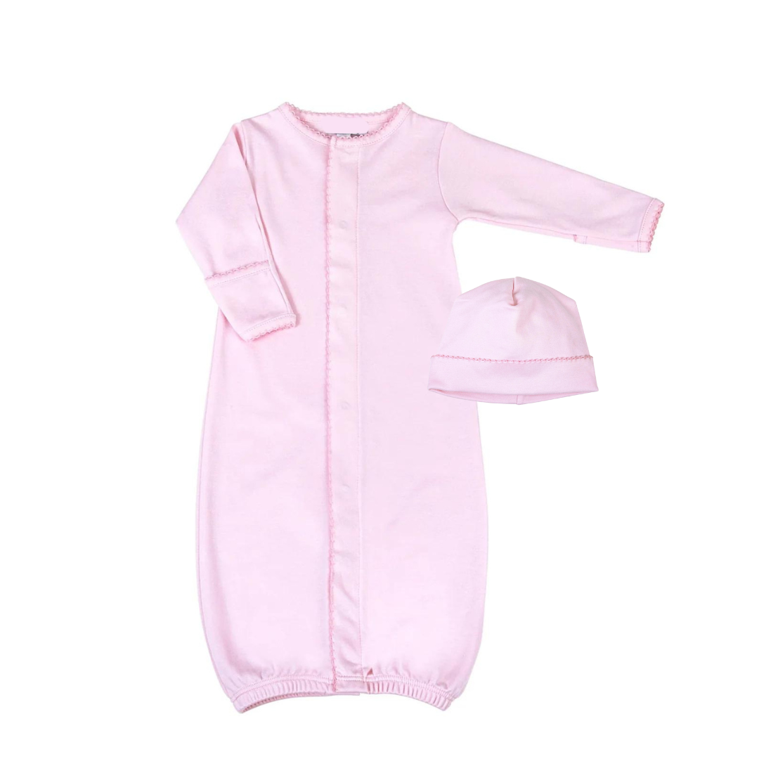 SOLID PINK CONVERTER GOWN & HAT SET
