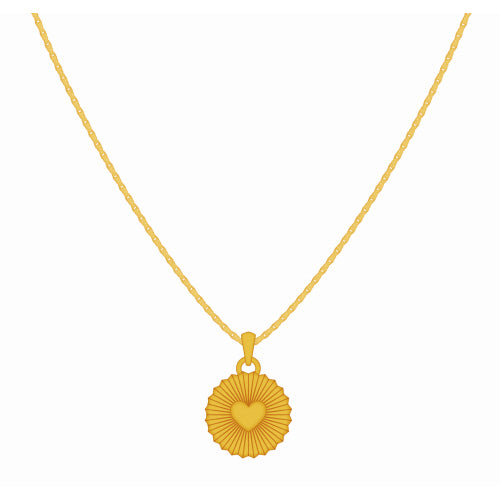 MINI ROUND LOCKET NECKLACE HEART