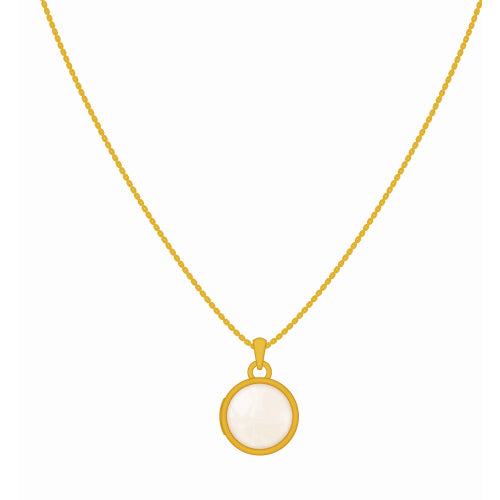 MINI ROUND LOCKET NECKLACE MOTHER OF PEARL