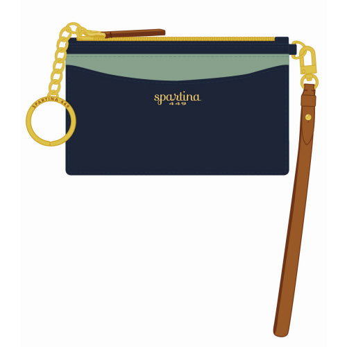 NAVY & SEAFOAM COLOR BLOCK SLIM CARD COINPURSE