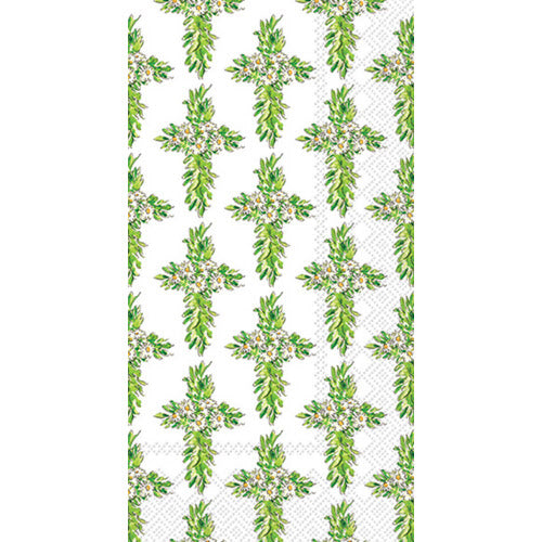 FLORAL CROSS GUEST TOWEL