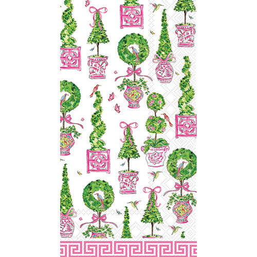 PINK TOPIARIES GUEST TOWEL