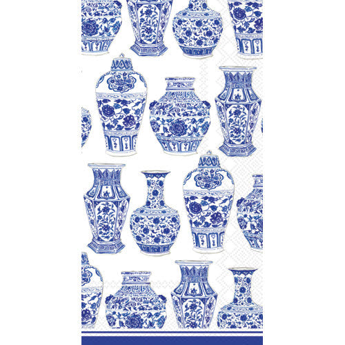 BLUE & WHITE VASES GUEST TOWEL