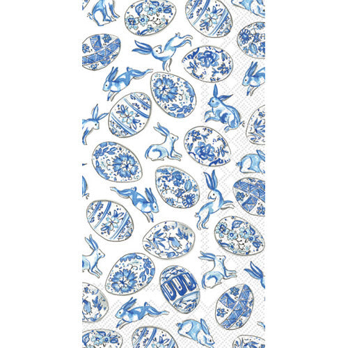 BLUE & WHITE EGGS GUEST TOWEL