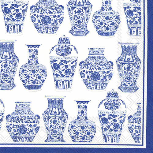BLUE & WHITE VASES COCKTAIL NAPKIN