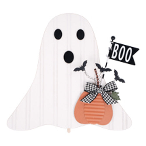 BOO FLAG GHOST WELCOME BOARD TOPPER