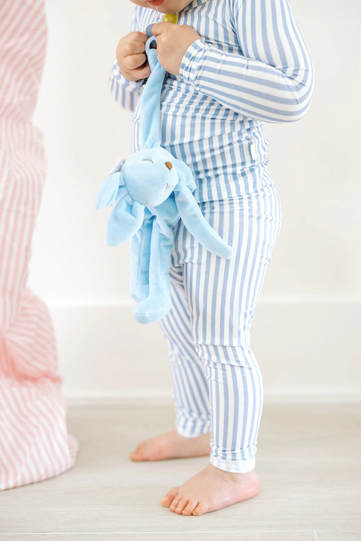 FRENCH BLUE CABANA STRIPE SLEEP ROMPER
